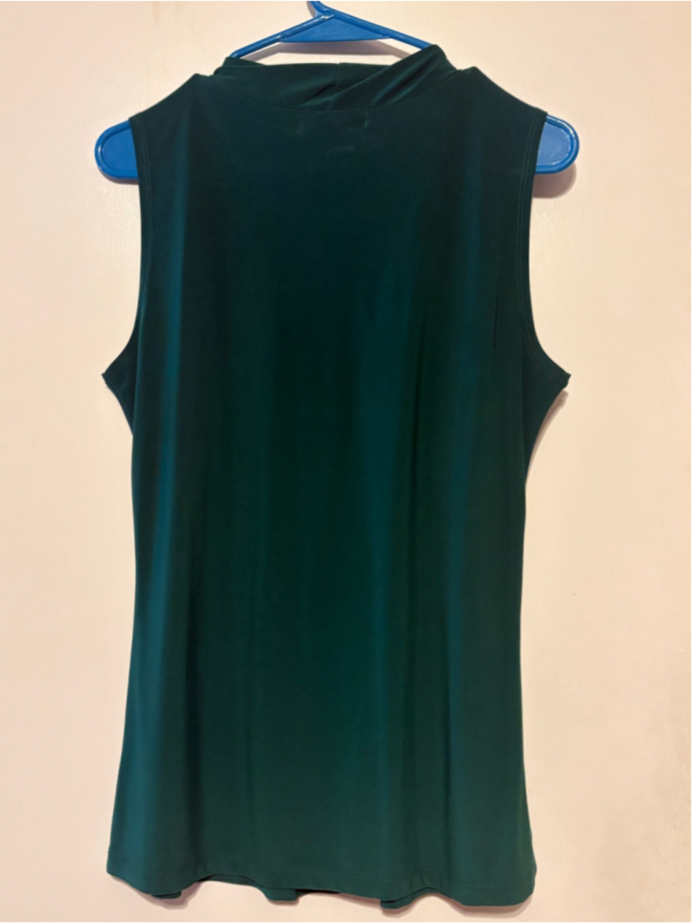Women's Vintage Suzie Dark Green Cowl Neck Tank Top M - Picture 3 of 3